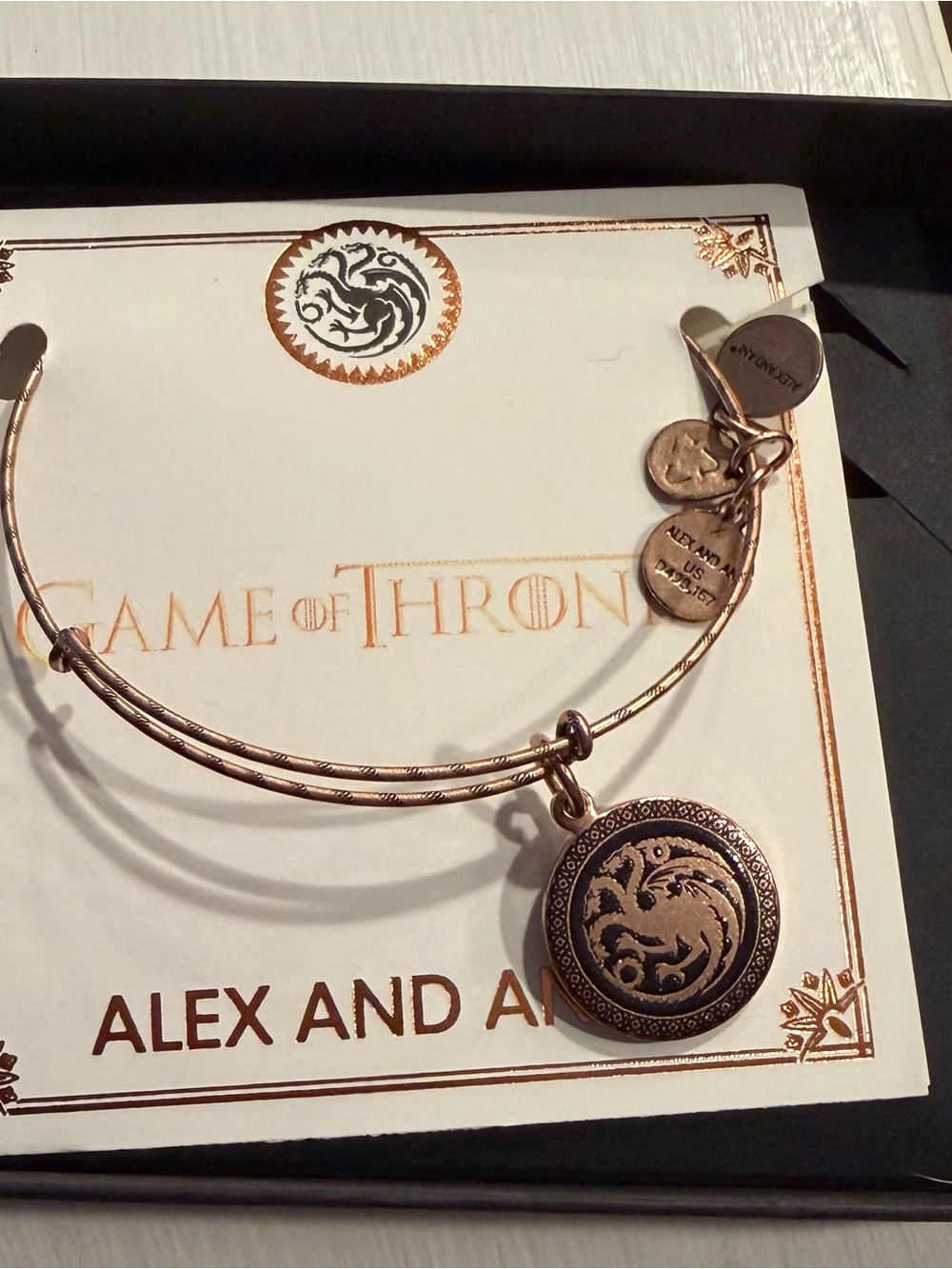 Alex and Ani Bronze Targaryen Charm Bangle Bracelet